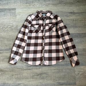 Y2K dELiA*s pink and brown flannel Size M